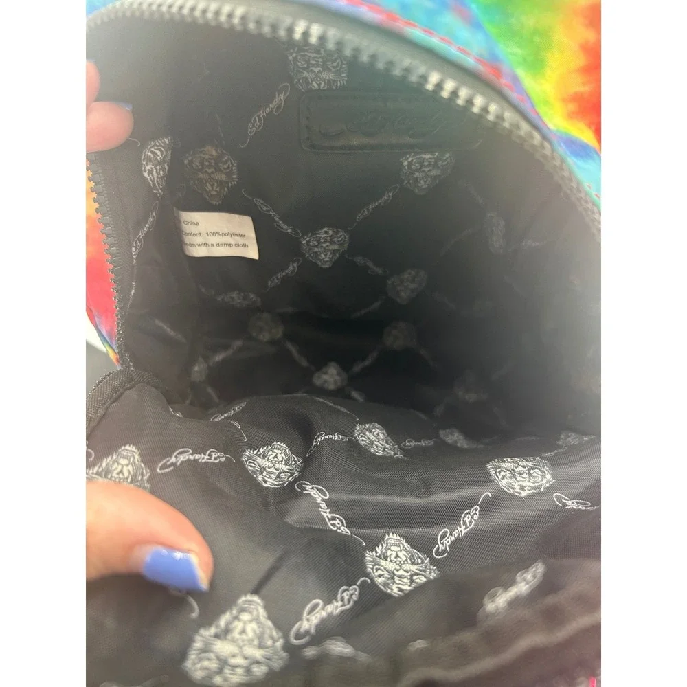 Ed Hardy Mini Backpack Love Kills Slowly Skull Tie Dye Rainbow Y2K Tattoo Art